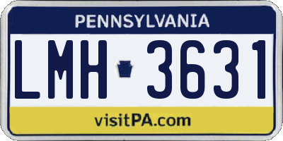 PA license plate LMH3631