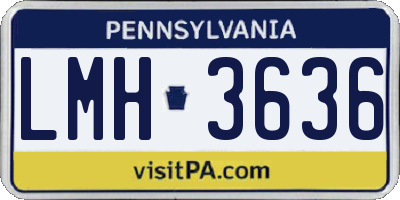PA license plate LMH3636