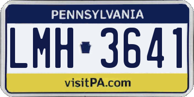PA license plate LMH3641