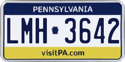PA license plate LMH3642