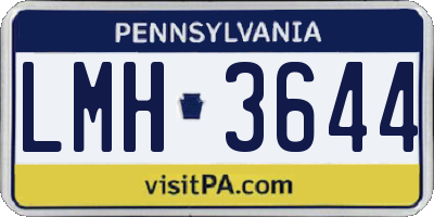 PA license plate LMH3644
