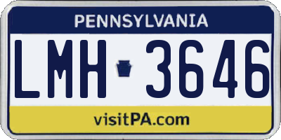 PA license plate LMH3646