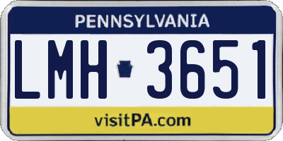 PA license plate LMH3651