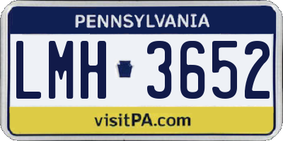 PA license plate LMH3652