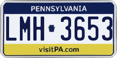 PA license plate LMH3653