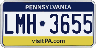 PA license plate LMH3655