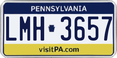 PA license plate LMH3657