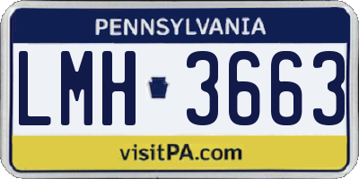 PA license plate LMH3663
