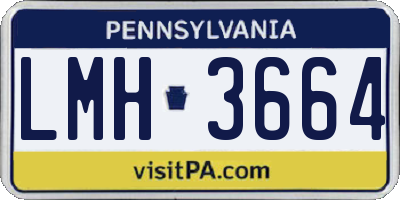 PA license plate LMH3664