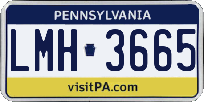 PA license plate LMH3665