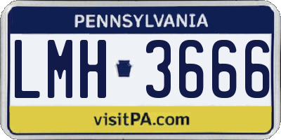 PA license plate LMH3666