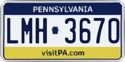PA license plate LMH3670