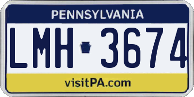 PA license plate LMH3674