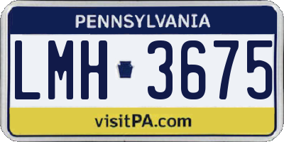 PA license plate LMH3675