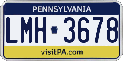 PA license plate LMH3678