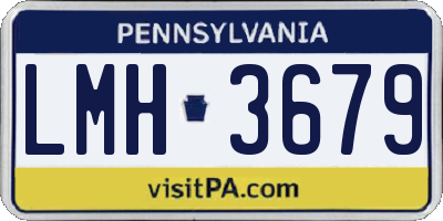 PA license plate LMH3679