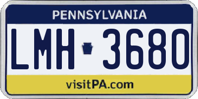 PA license plate LMH3680