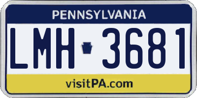 PA license plate LMH3681