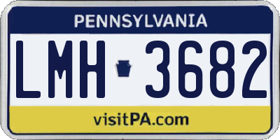 PA license plate LMH3682