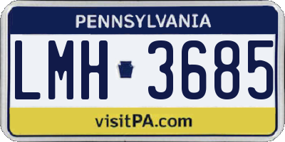 PA license plate LMH3685