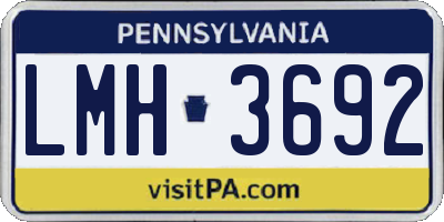 PA license plate LMH3692
