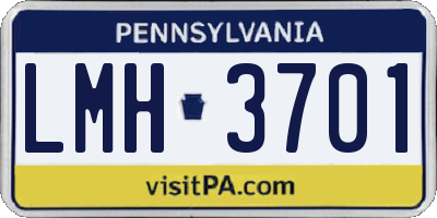 PA license plate LMH3701