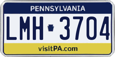 PA license plate LMH3704