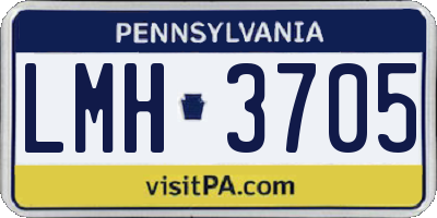PA license plate LMH3705