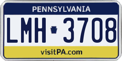 PA license plate LMH3708