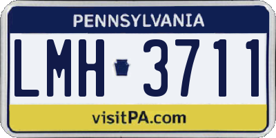 PA license plate LMH3711
