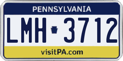 PA license plate LMH3712
