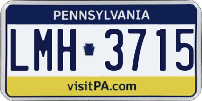 PA license plate LMH3715