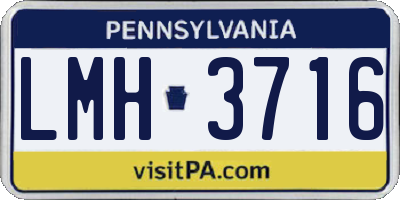 PA license plate LMH3716