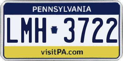 PA license plate LMH3722