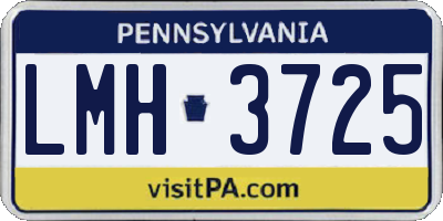 PA license plate LMH3725