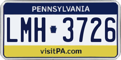 PA license plate LMH3726