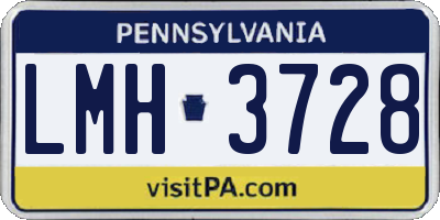 PA license plate LMH3728