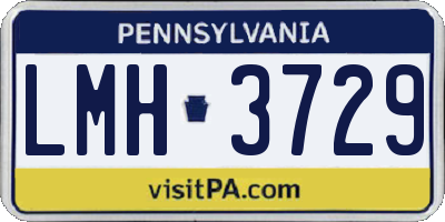 PA license plate LMH3729