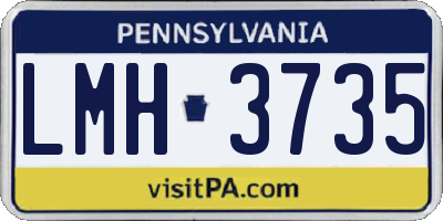 PA license plate LMH3735