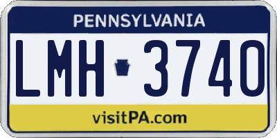 PA license plate LMH3740