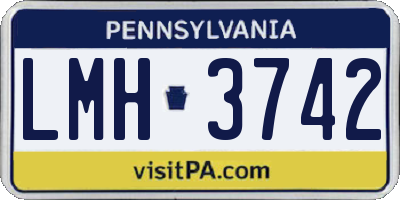 PA license plate LMH3742