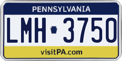 PA license plate LMH3750