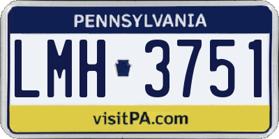 PA license plate LMH3751