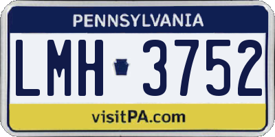 PA license plate LMH3752
