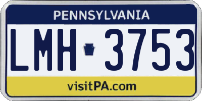 PA license plate LMH3753