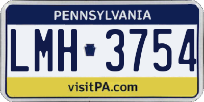PA license plate LMH3754
