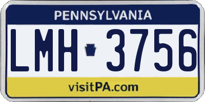 PA license plate LMH3756