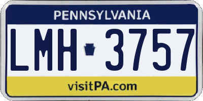 PA license plate LMH3757