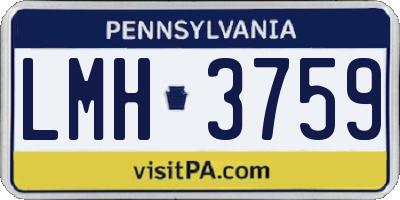 PA license plate LMH3759