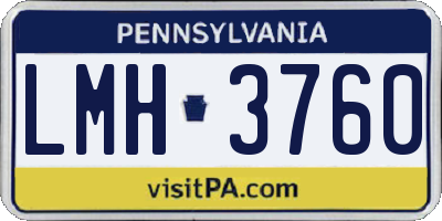 PA license plate LMH3760